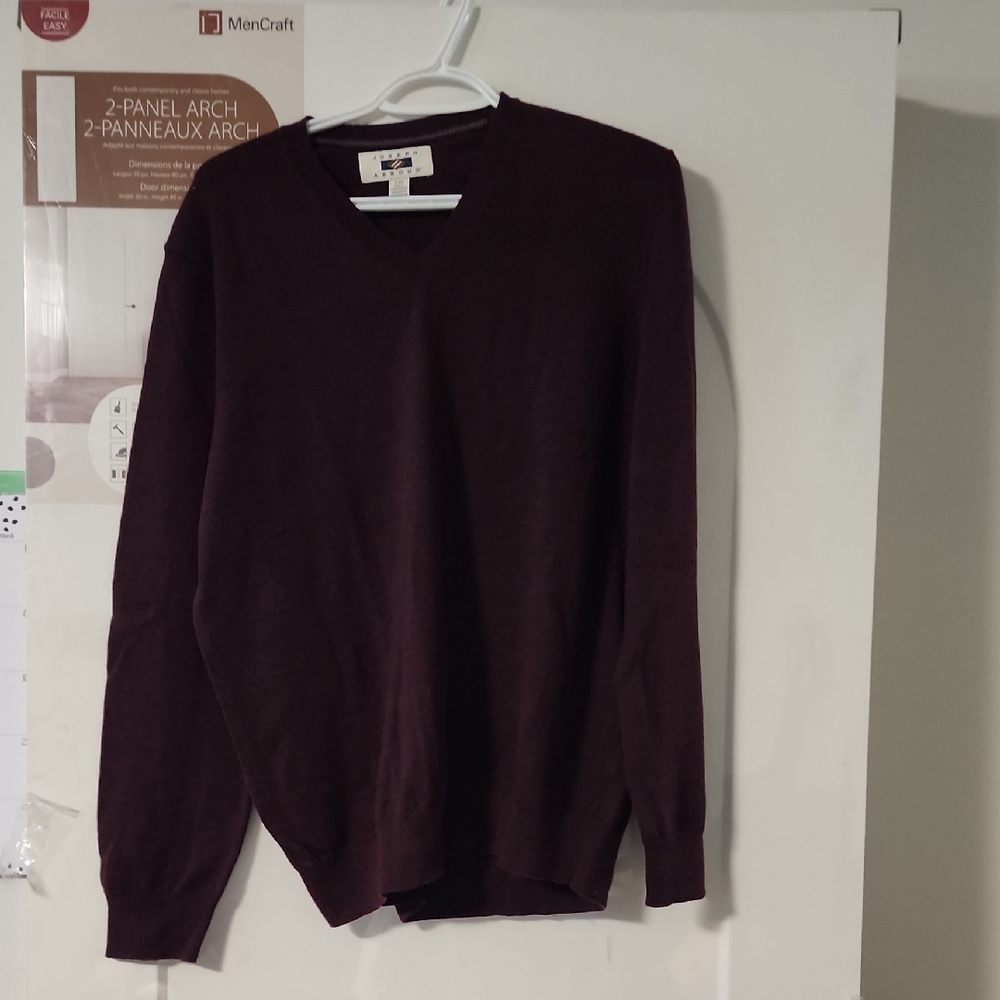 Joseph Abboud Men's V-Neck Sweater - Rich Burgundy